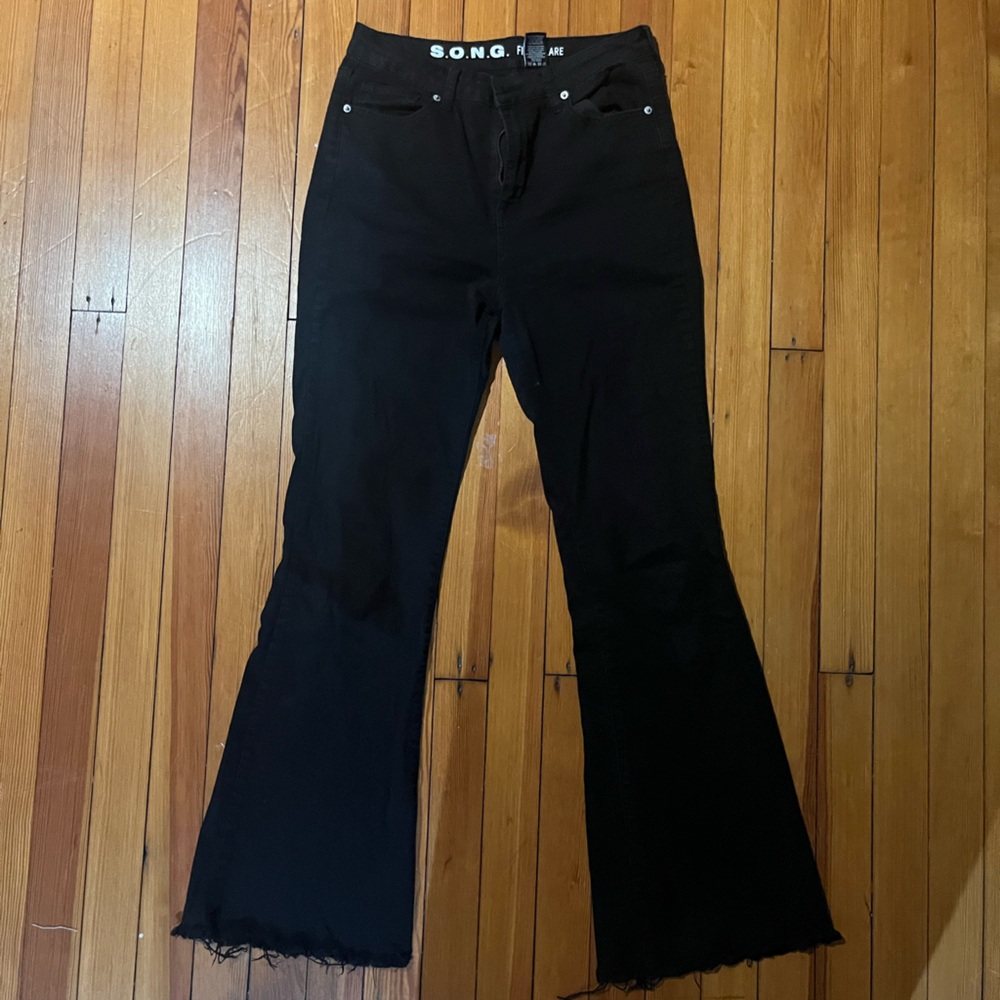 Black flare jeans